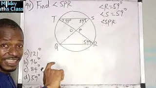 WAEC 2025 Mathematics |Question 41: Circle Geometry: Find &ang;SPR| 