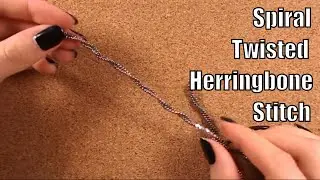 HOW TO: Spiral Twisted Herringbone Stitch (Beading step by step tutorial for beginners)