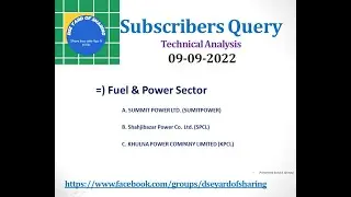 Subscribers Query  - Fuel & Power Sector -(SUMITPOWER, SPCL, KPCL) 09.09.2022
