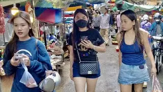 Explore Walking Tour Cambodia Wet Market: Travel 2023, Virtual Tour, Busy Scene Market