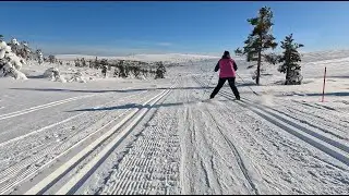 Pitkä laskettelu Lapissa. Kiilopää, Urho Kekkosen Kansallispuisto