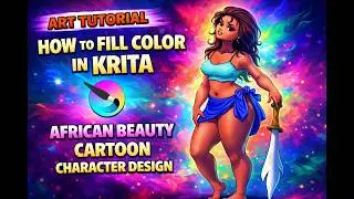 how to fill color in krita || for beginners || African beauti  character design