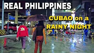 Rainy Night Walk in Cubao Quezon City Philippines (4K HD)