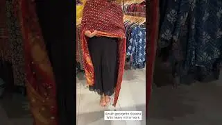 Ajrakh georgette dupatta with heavy mirror work