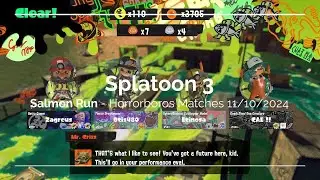 Splatoon 3: Salmon Run - Horrorboros Matches 11/10/2024