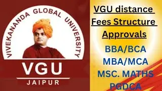 VGU/vivekananda global university distance approvals and fees structure! MBA from VGU ONLINE! 