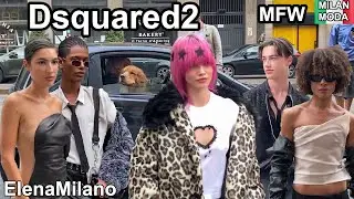 Dsquared Fashion guests, street style, models Milan Fashion Week 14/06/24 🇮🇹 #italy #milan #mfw