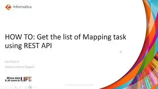 How to Get the list of Mapping Task using REST API