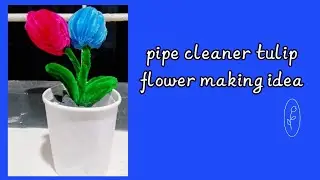Pipe cleaner tulip mini flower easy making 🌷#diy #flowers 
