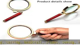 Kadaon 10X Handheld Magnifier Antique Mahogany Handle Magnifier Reading Magnifying Glass for Readin