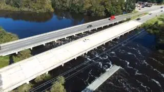 Aerial video recorded at US Highway 501at Galivant's Ferry, South Carolina