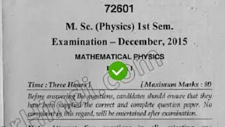 2015 Mdu MSc Physics 1st Sem Mathematical Physics Question Paper