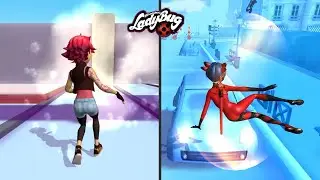 Streets of Paris HEROES RUN: ALIX KUBDEL VS Superhero RYUKO! 🐞 Miraculous Ladybug & Cat Noi‪r 🐞