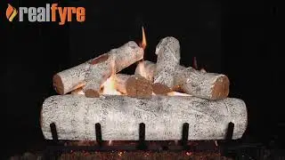 Real Fyre White Birch &ndash; Vented Gas Log Stock Footage (Flame Demo)