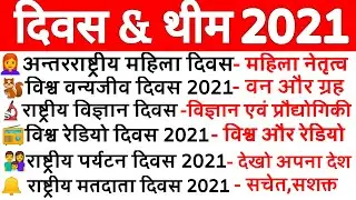 Important Days and Themes 2021 | महत्वपूर्ण दिवस और थीम 2021 | Current Affairs 2021 | Gk tricks