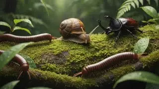 Rare Wildlife Encounter : Millipede, Snail & Rhinoceros Beetle Meetup #educationalmillipede #insects