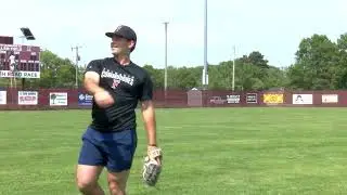 Timmy Weiss plays catch with Commodores 1B Kent Schmidt