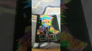 day 1 /day 30 challenge of drawing in magic scratch book #anime