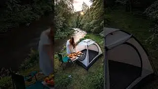 Peaceful Riverside Camping Timelapse 🌿 Campfire, Nature, Relaxation