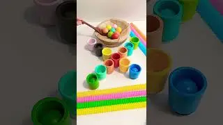 🌈✨️😃Relaxing Colorful Wooden Balls & Cups Asmr Creative Toys video #shorts #Viral