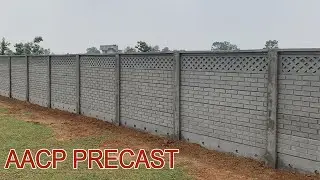Farm Land Concrete Fence Making | Precast Compound Wall Installation
