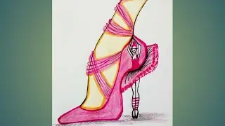 How To Draw Feet With Fancy High Heels For Beginners Step By Step! Art Video! Shoes Drawing.