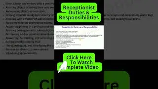 Receptionist Job #receptionist #reception #jobs