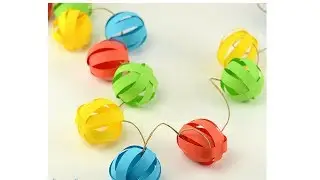 How to Make a Paper Ball Garland/Simple paper garlands/chrismast decorations/4kids chanel