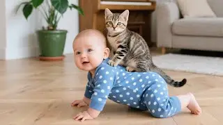 Малыш и котёнок: самая милая дружба, которую вы когда-либо видели 🍼🐱
