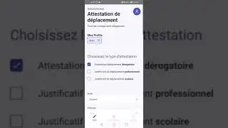Attestation de d&eacute;placement - Cr&eacute;ation de plusieurs profils