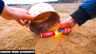 How Far in the Air Can a Pan Go? - Firecracker vs. Pan Test | Awesome Experiment to Try
