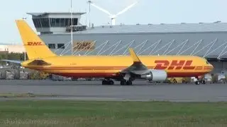 DHL B767-300F Landing at East Midlands Airport
