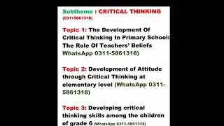 Critical thinking 8613 action research topic suggestion autumn 2021 Aiou #research #aiou8613