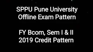 SPPU Pune University - Offline Exam Pattern - FY Bcom, Sem I & II 2019 Credit Pattern