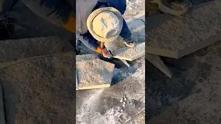 Skilled Stone Cutting Process Using a Precision Angle Grinder