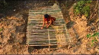 Secret Of Primitive: Build wooden house underground