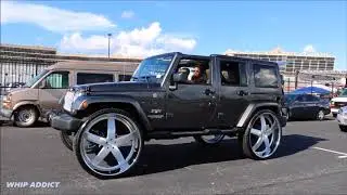 WhipAddict: First Jeep Wrangler 4 Door on brushed DUB Baller 32s with 5th Wheel!