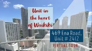 469 Ena Road, Unit #2412, Honolulu, Hawaii. Virtual tour of unit in the heart of Waikiki for sale.