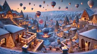 Silent Hours 4K | Cozy Winter Village Ambience 🎈❄️ | Inspired by Cappadocia