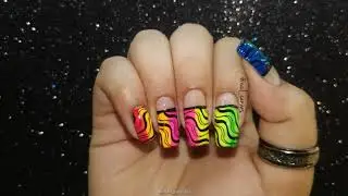 Neon Pigment Powder Nail Art (using regular nail polish) 😍❤️