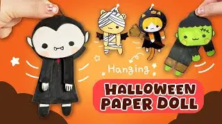 Милая подвесная бумажная кукла на Хэллоуин 🎃 РУКОВОДСТВО ПО СДЕЛАНИЮ