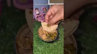 Mini Thali ! Tiny Roti & Crispy Bhindi Fry with Til Ladoo🍱🤤 | Mini Kitchen 🥰  #food #shorts