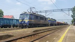 EU07E-083 + SM48-068 mijają Nowe Skalmierzyce
