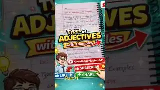 Types of Adjectives in English 🔥 part.- 1 Easy Examples | Grammar Shorts#englishlanguage #learning