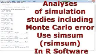 Analyses of simulation studies including Monte Carlo error Use simsum (rsimsum) With (In) R Software
