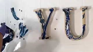 &ldquo;BYU Marbled Wooden Letters&rdquo; - 3 sets! - by Lisa Benson