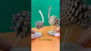 Ostrich From Pine Cones 🦃 #crafts #pinecone #pinecone #diyideas #crafts