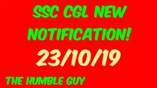 Notification|| SSC CGL 2019||