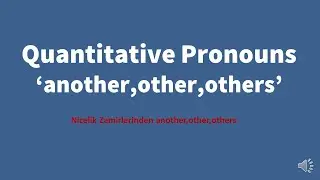 Quantitative Pronouns in English * ANOTHER,OTHER * (İngilizce Nicelik Zamirleri)