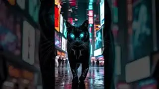 Cyberpunk Cat Takes Over New York! 😼🔥 (AI-Generated) #CyberpunkCat &bull; #AIArt &bull; #AIVideo #cartoons